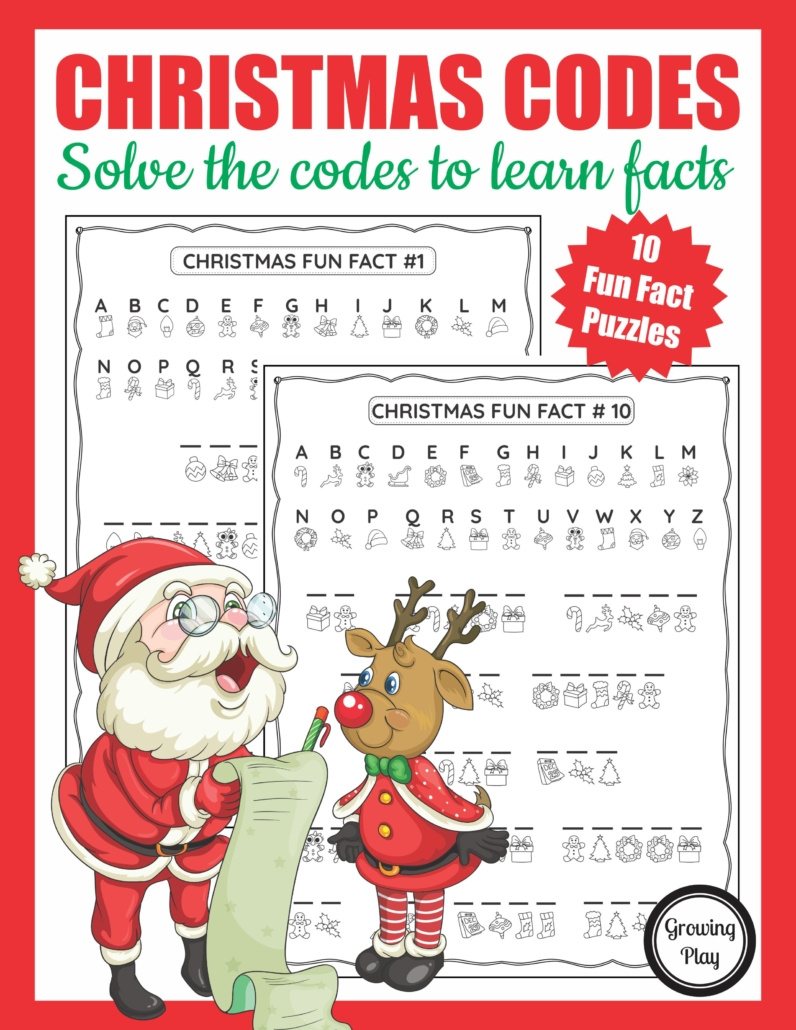 Christmas Code Free Sample Page - Growing Play intended for Christmas Code Worksheet