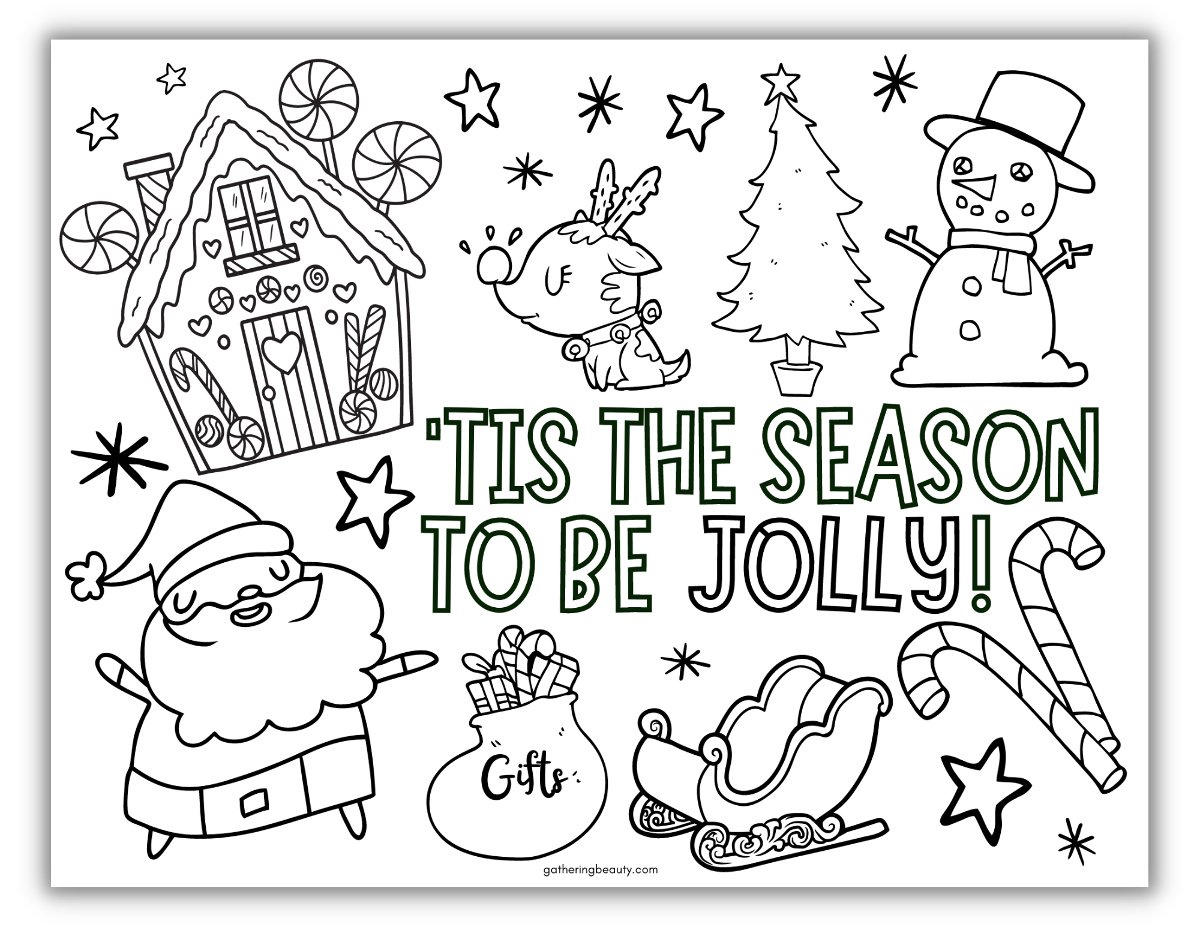 Christmas Coloring Activities For Kids - Free Printable regarding Christmas Coloring Worksheets For Kindergarten