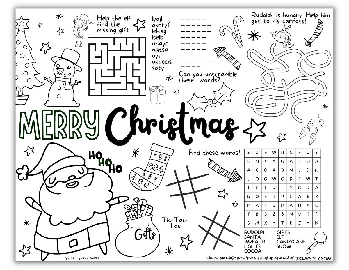 Christmas Coloring Activities For Kids - Free Printable within Christmas Worksheets For Kids/ Coloring