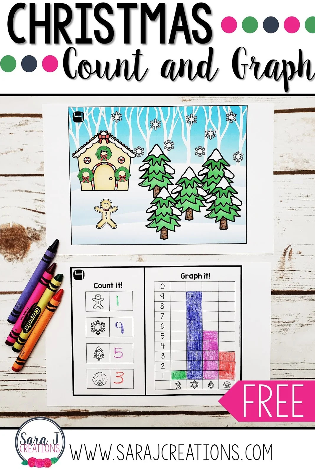 Christmas Count And Graph | Sara J Creations regarding Free Printable Christmas Graphing Worksheets