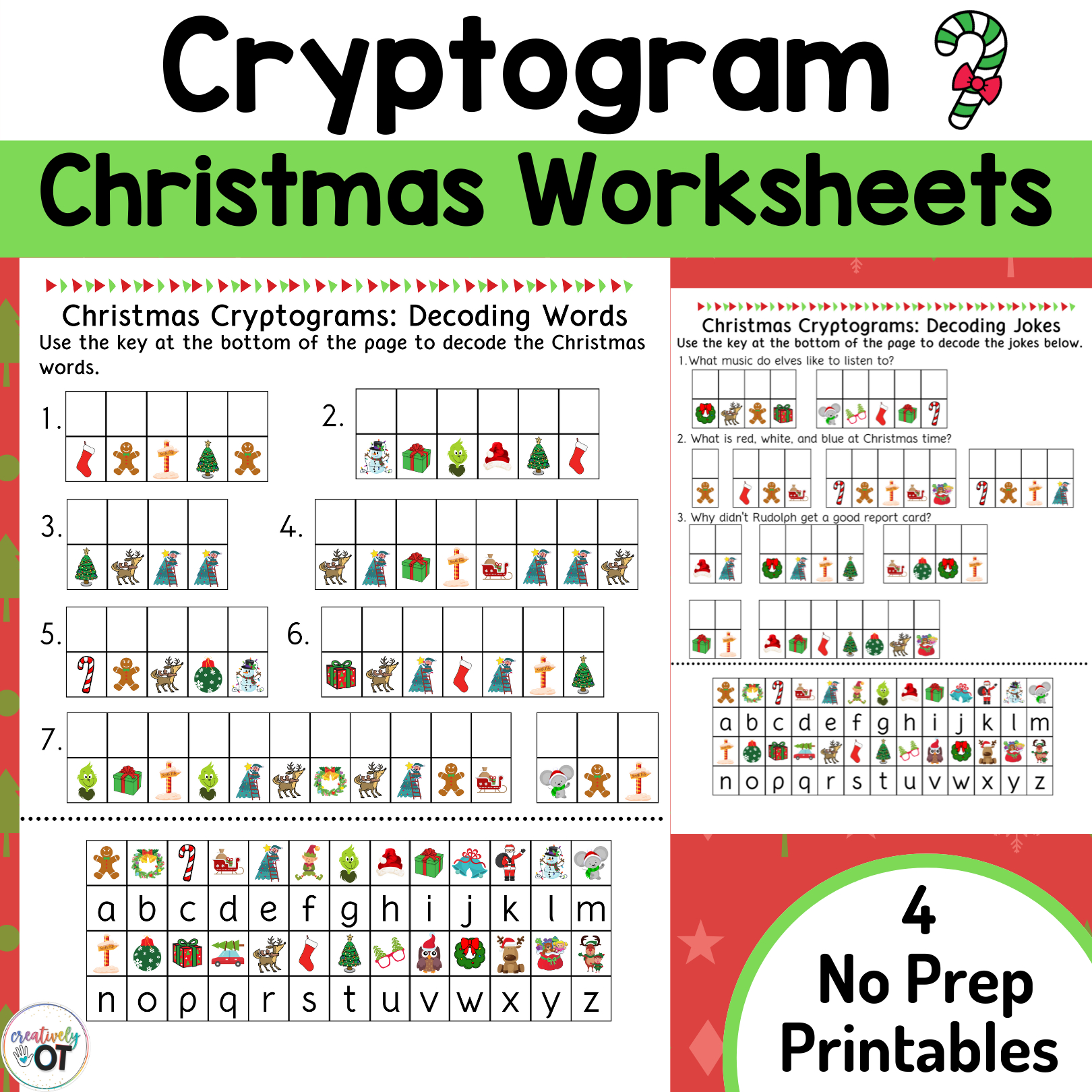 Christmas Cryptogram And Decoding Worksheets - Classful pertaining to Christmas Decoding Worksheets