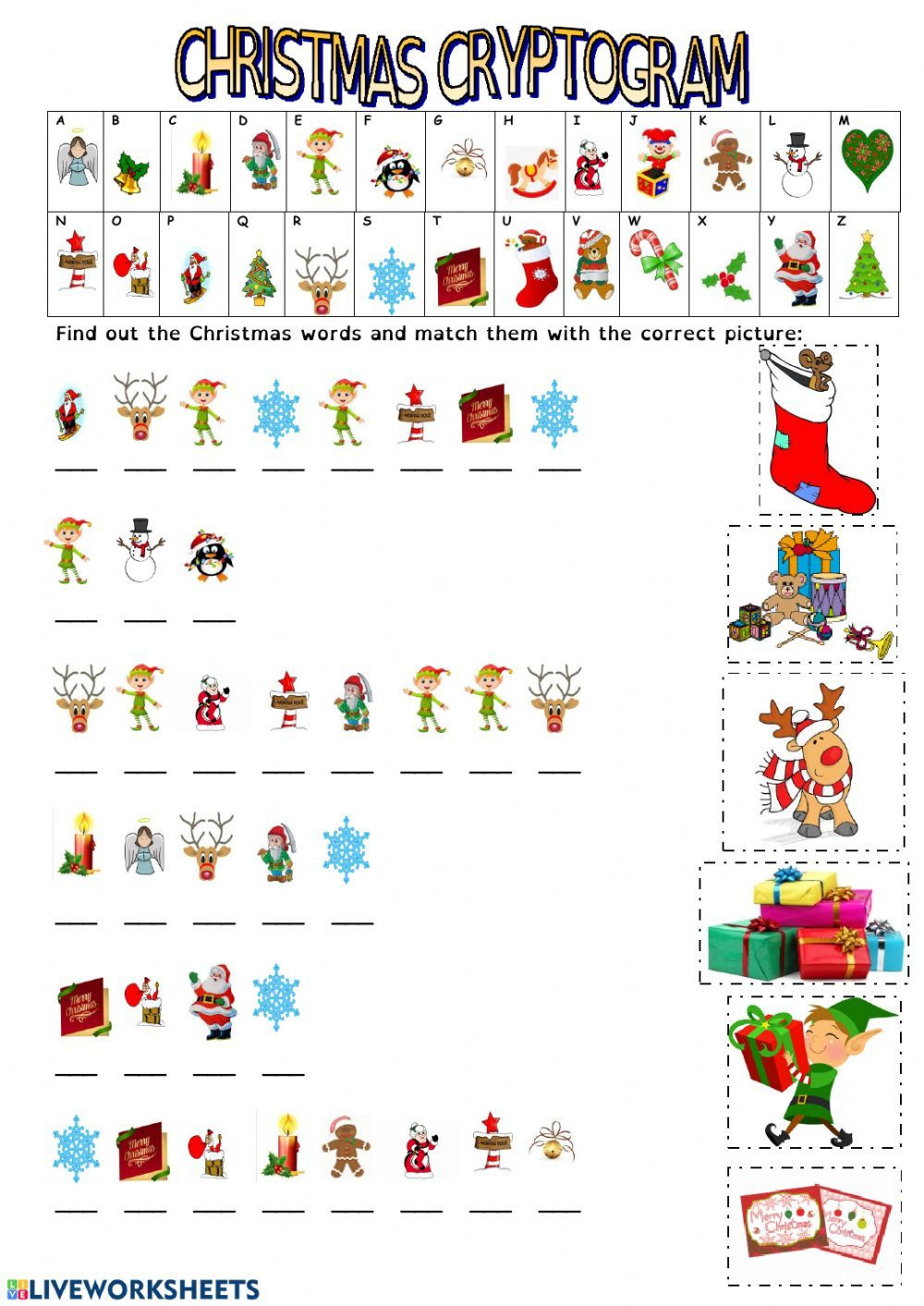 Christmas Cryptogram Worksheet with Free Printable Christmas Cryptogram Worksheets