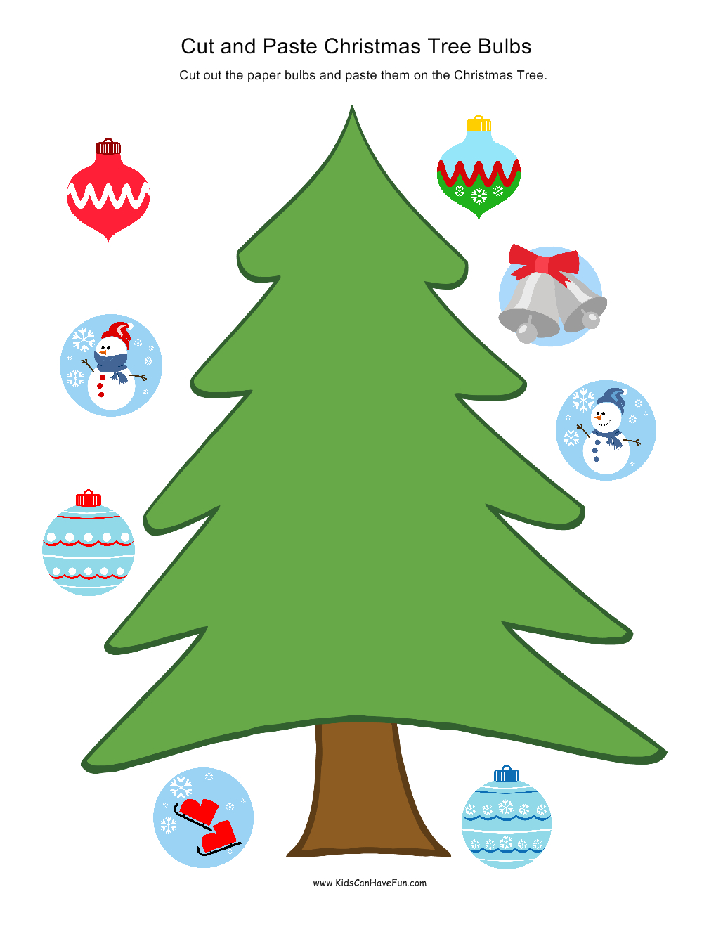 Christmas Cut And Paste, Holiday Worksheet Activities in Color Cut And Paste Christmas Worksheets