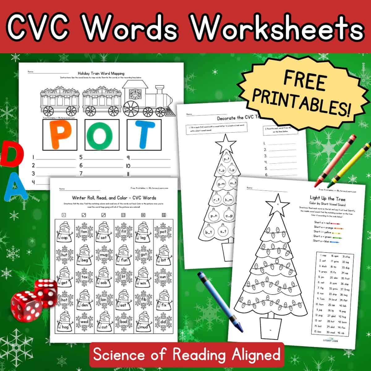 Christmas Cvc Worksheets For Kindergarten - Free Printables throughout Cvc Christmas Worksheets