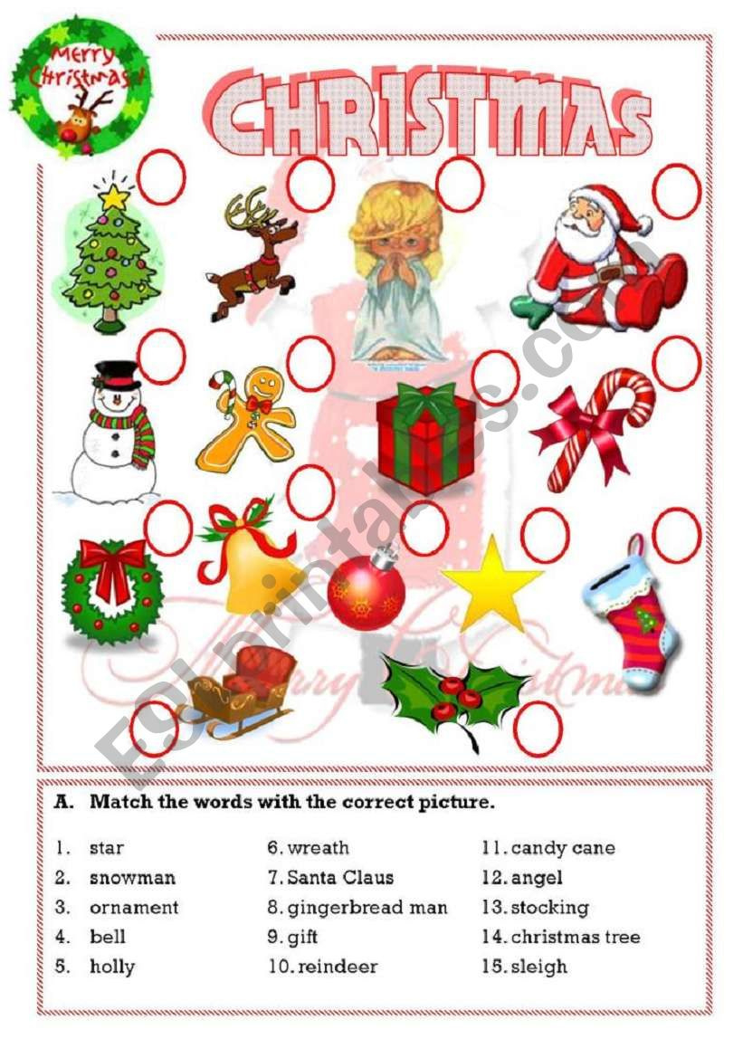 Christmas - Esl Worksheetisaserra inside Esl Christmas Worksheets