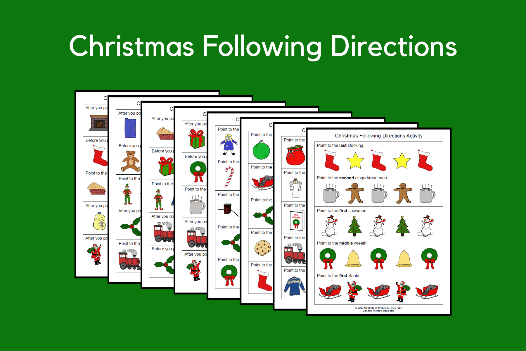 Christmas Following Directions Activity | Speech Therapy Ideas in Following Directions Christmas Worksheet