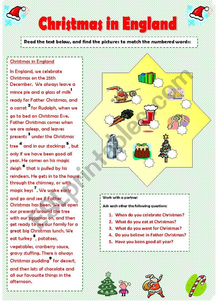 Christmas In England - Esl Worksheetlisa Jayne regarding Christmas In England Worksheets