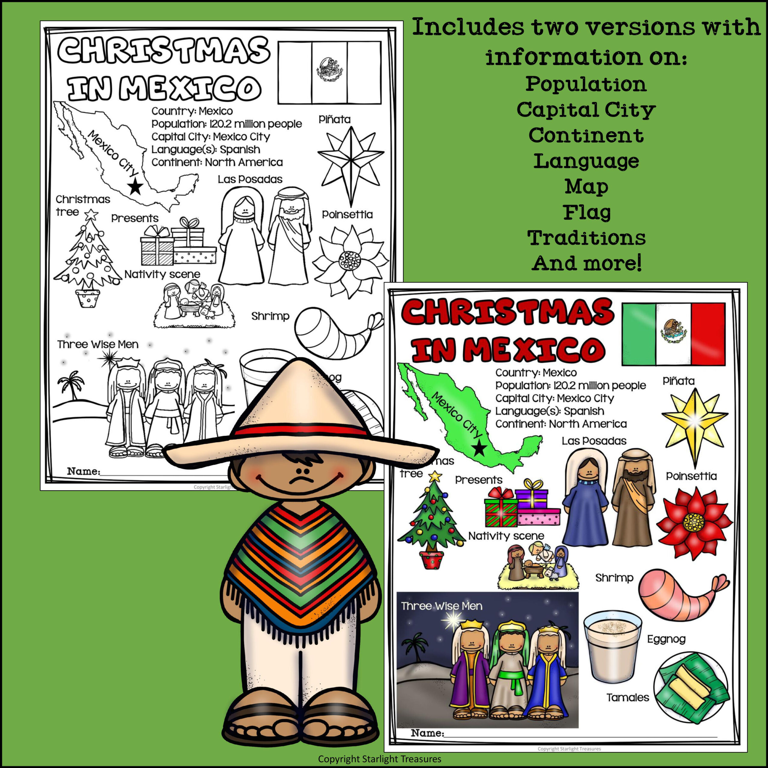 Christmas In Mexico Fact Sheet For Early Readers - Classful inside Christmas In Mexico Worksheet