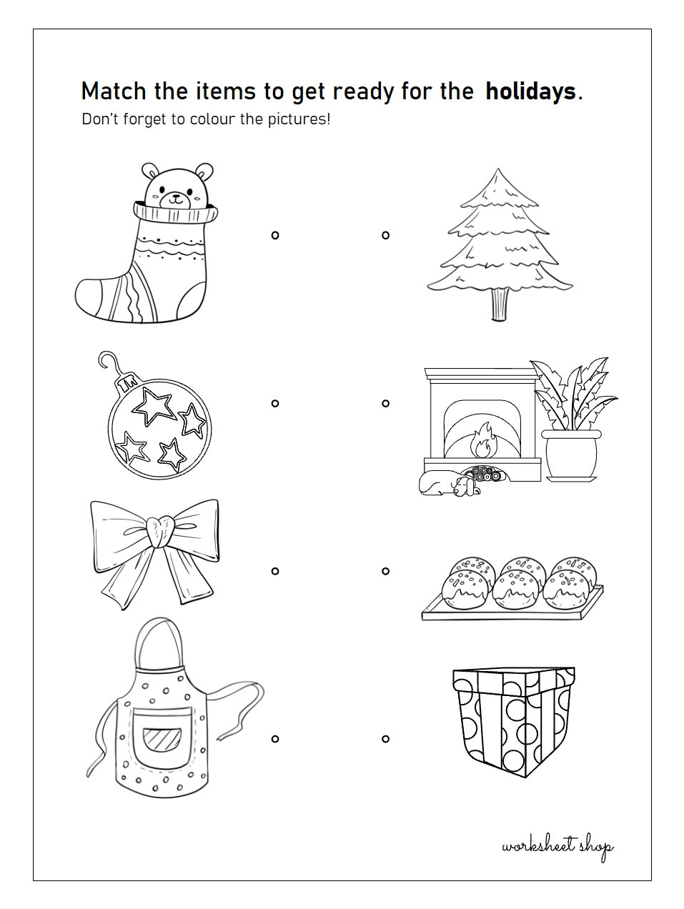 Christmas Matching – Worksheet Shop with Christmas Matching Worksheets