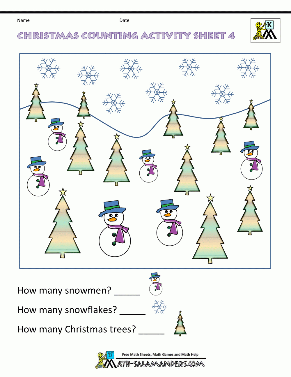 Christmas Math Activities for Printable Math Worksheets Christmas