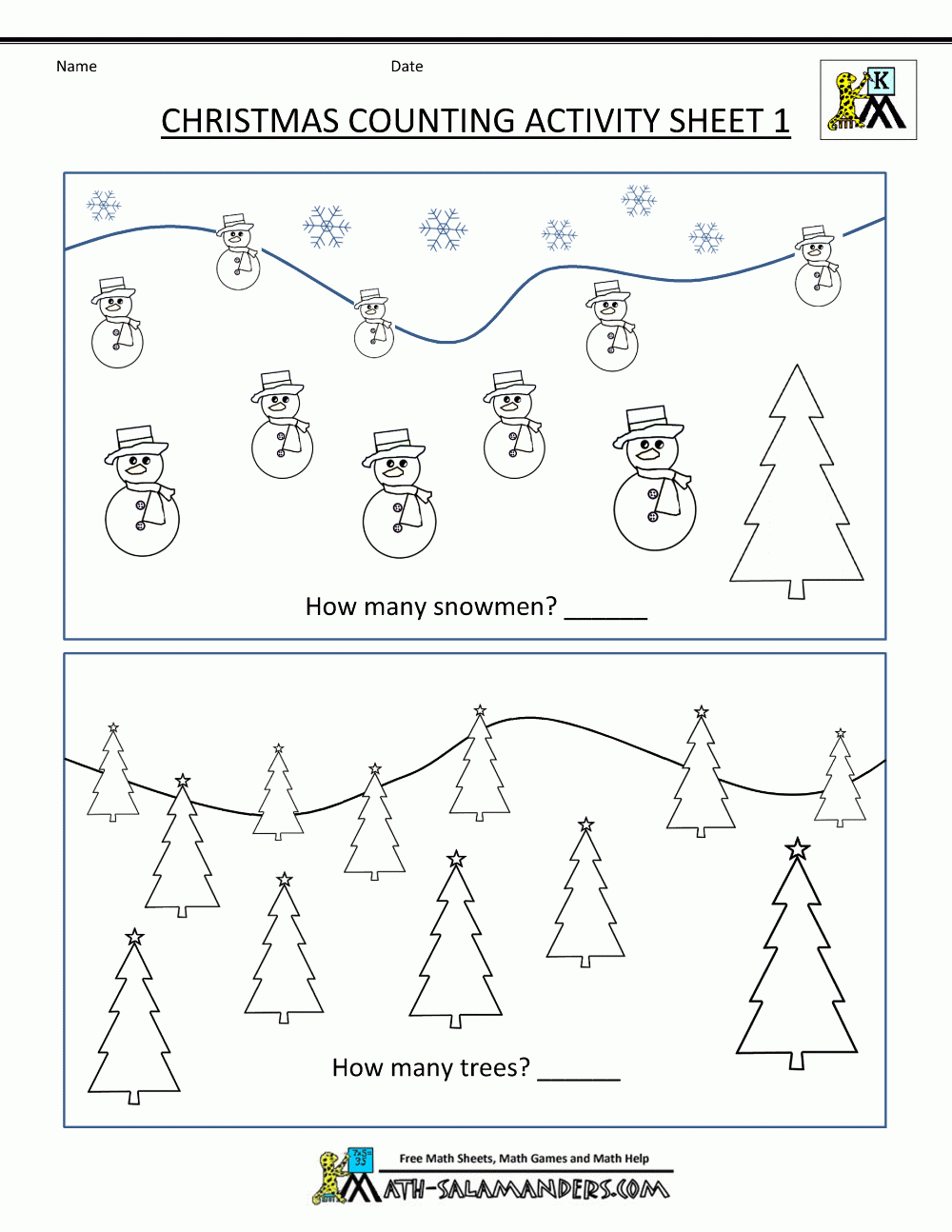 Christmas Math Activities throughout Free Printable Math Christmas Worksheets