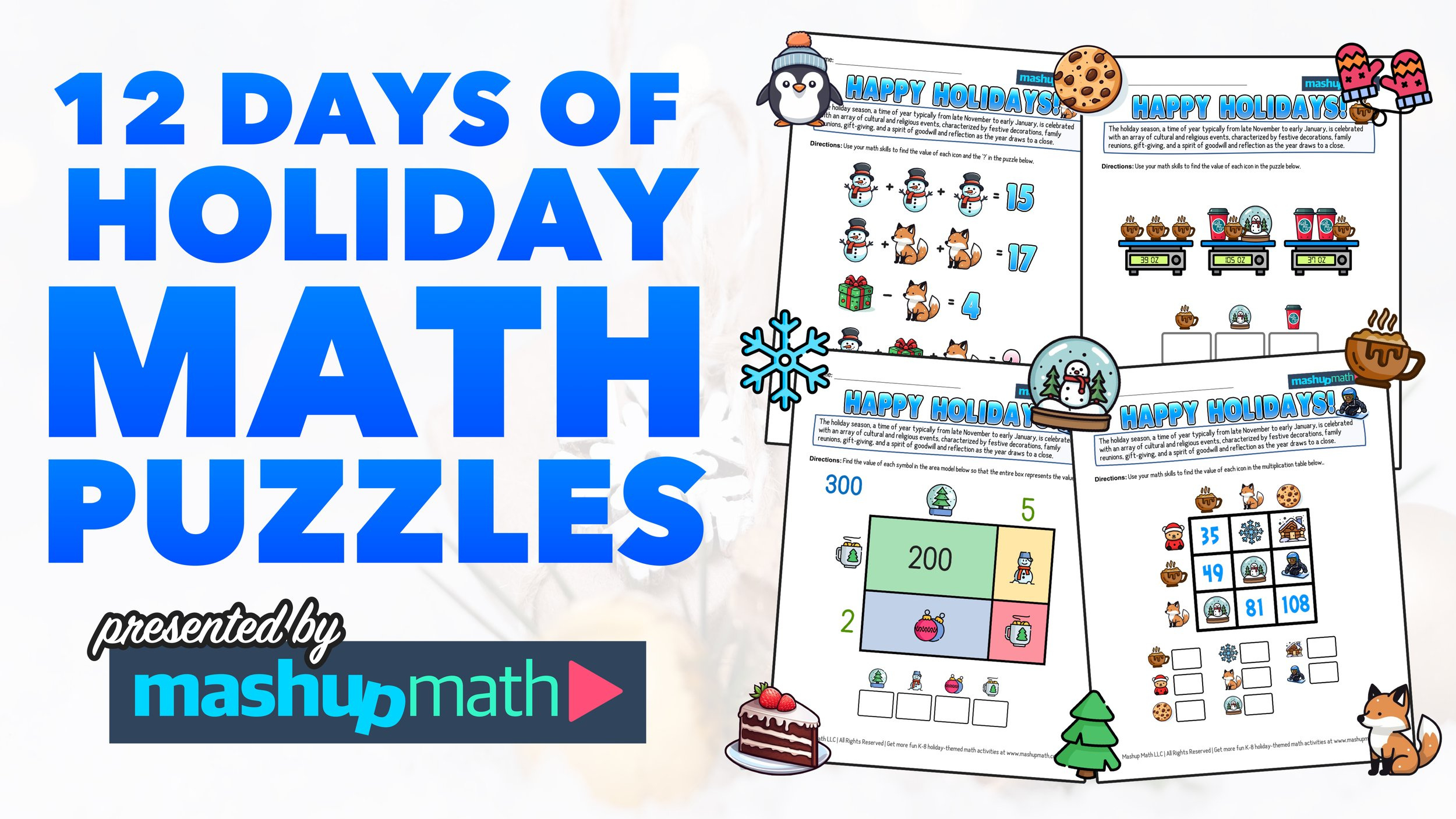 Christmas Math Games — Blog — Mashup Math with regard to 12 Days Of Christmas Math Worksheet Answers