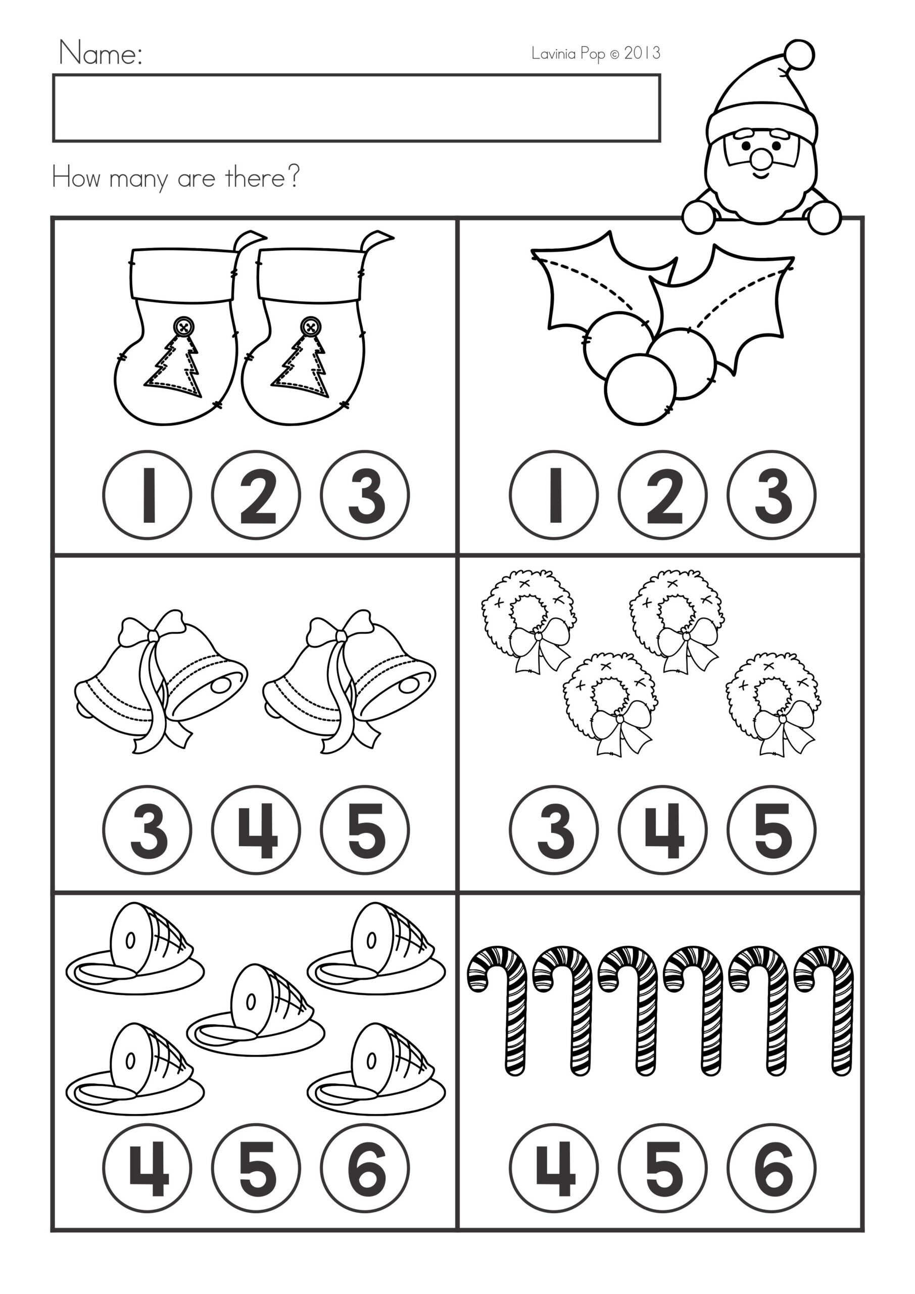 Christmas Math &amp;amp; Literacy Worksheets &amp;amp; Activities No Prep inside Preschool Math Christmas Worksheets