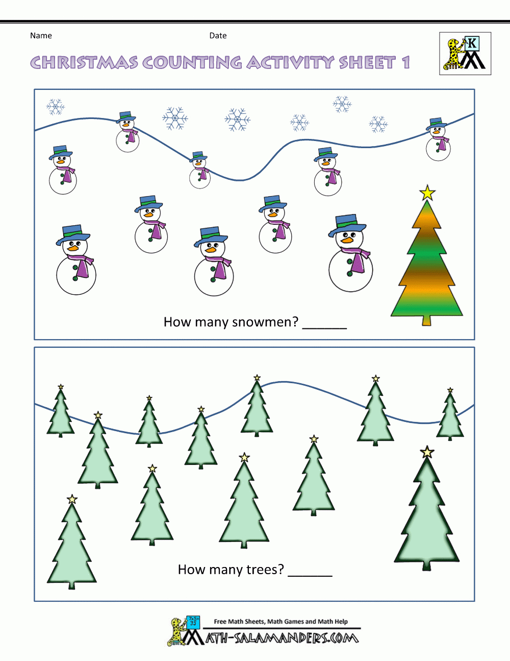 Christmas Math Worksheets For Kindergarten regarding Preschool Math Christmas Worksheets