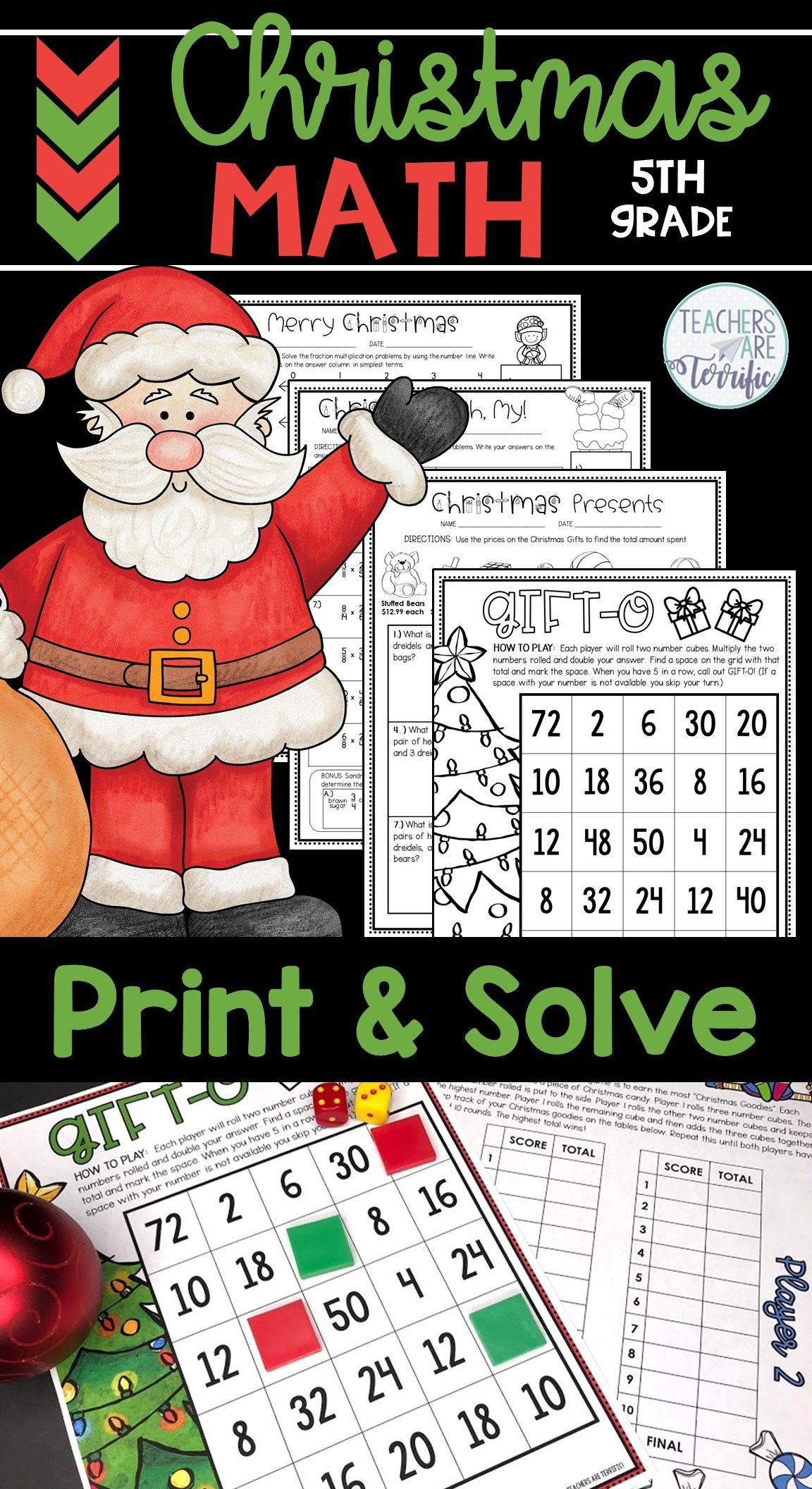 Christmas Math Worksheets Print And Solve Gr. 5 within 5th Grade Christmas Math Worksheets