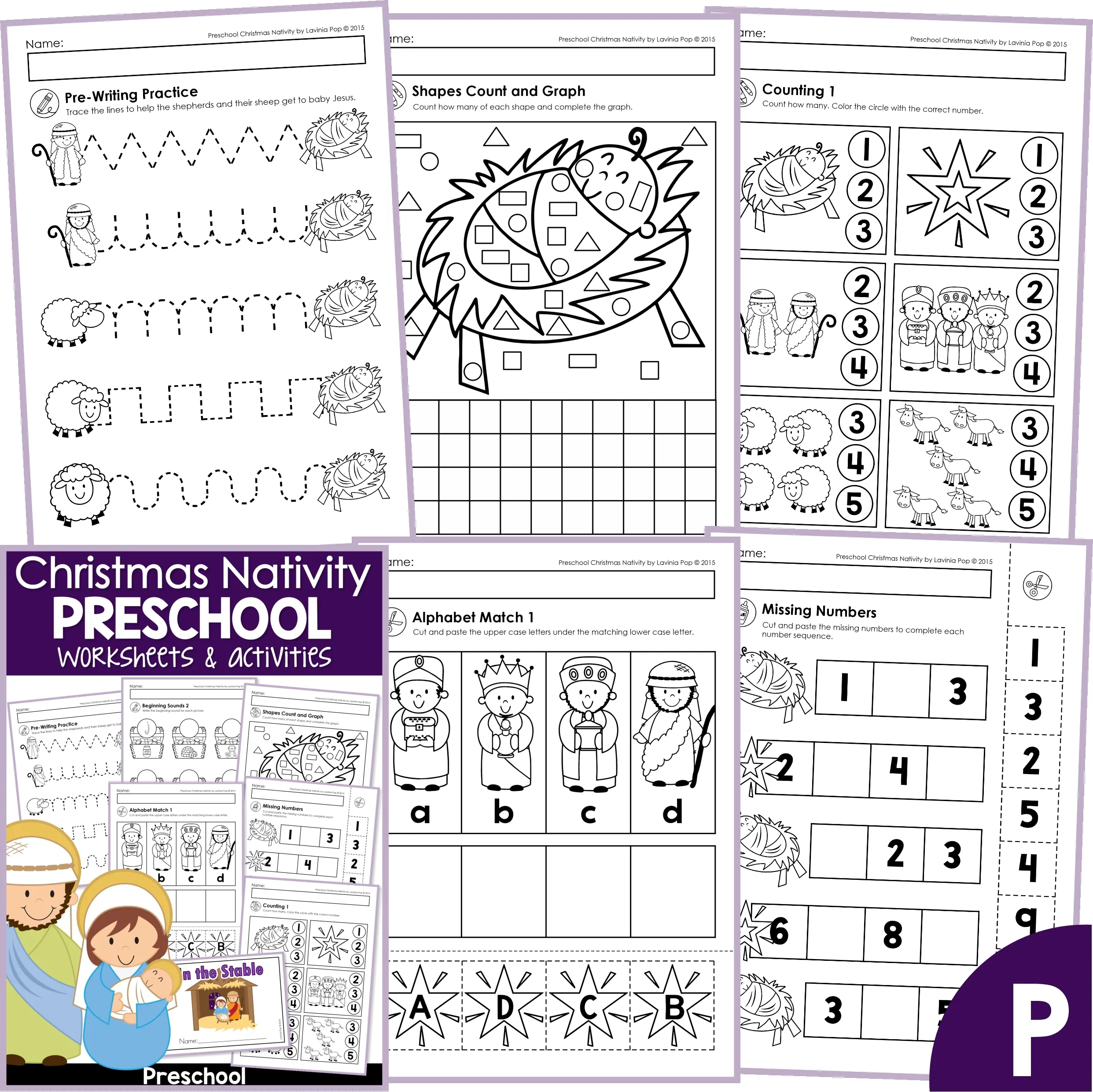 Christmas Nativity No Prep Preschool Worksheets &amp;amp; Activities intended for Christmas Religious Worksheets