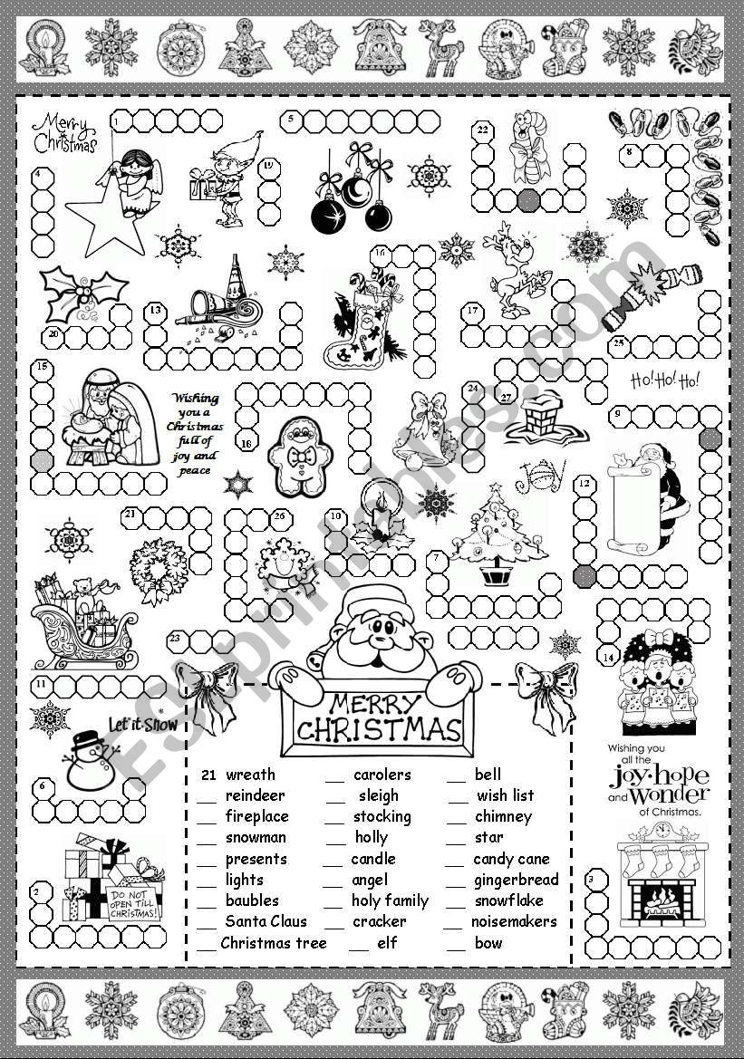 Christmas Puzzle - Esl Worksheetsilvanija throughout Christmas Worksheets And Puzzles