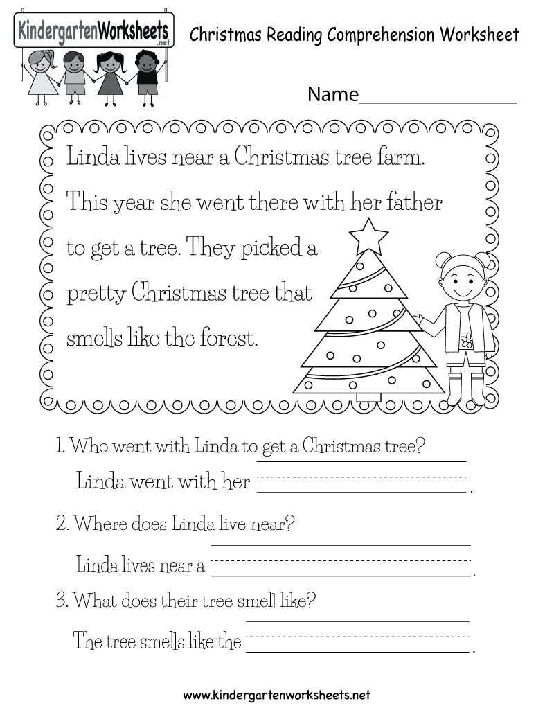 Christmas Reading Worksheet for Free Christmas Comprehension Worksheets