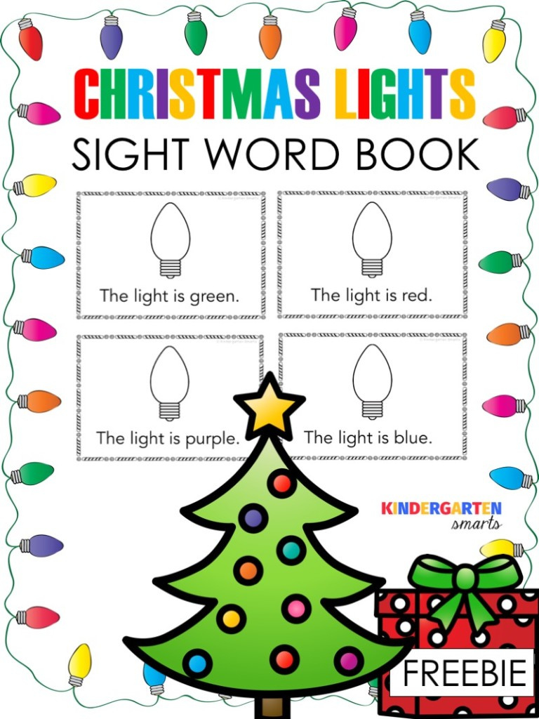 Christmas Sight Word Book With A Freebie - Kindergarten Smarts pertaining to Sight Word Christmas Worksheets