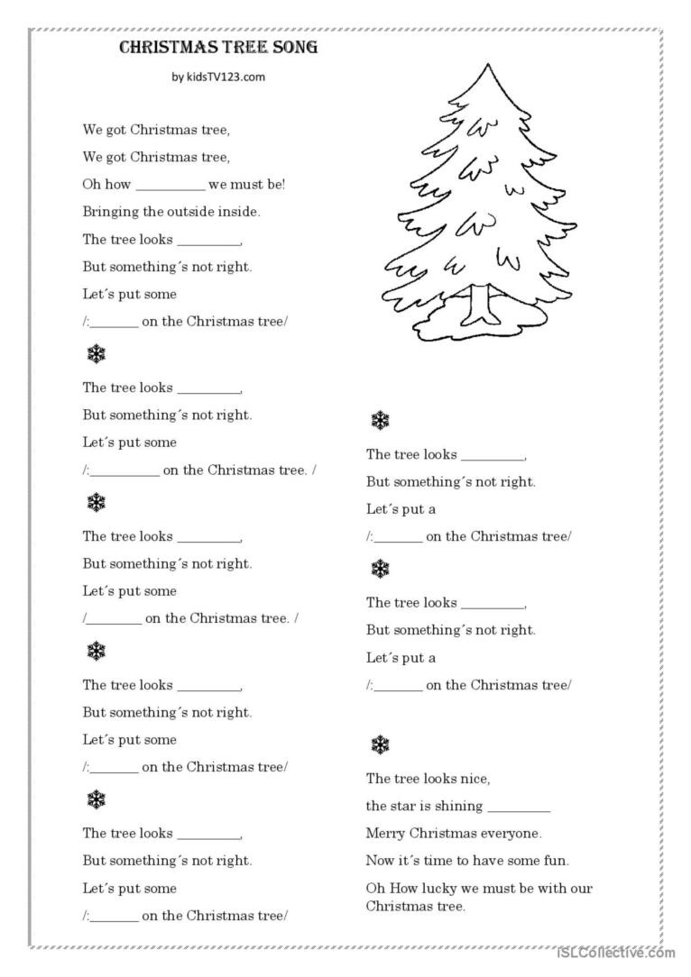 Christmas Song Listening Exercise So…: English Esl Worksheets Pdf inside Christmas Song Worksheet