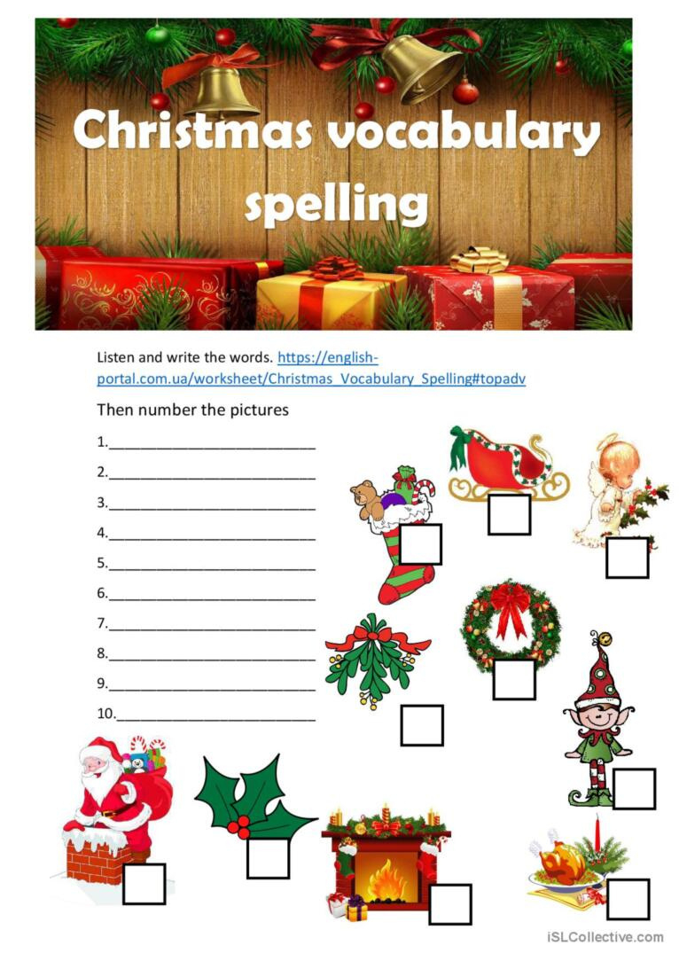 Christmas Spelling: English Esl Worksheets Pdf &amp;amp; Doc intended for Christmas Spelling Worksheets