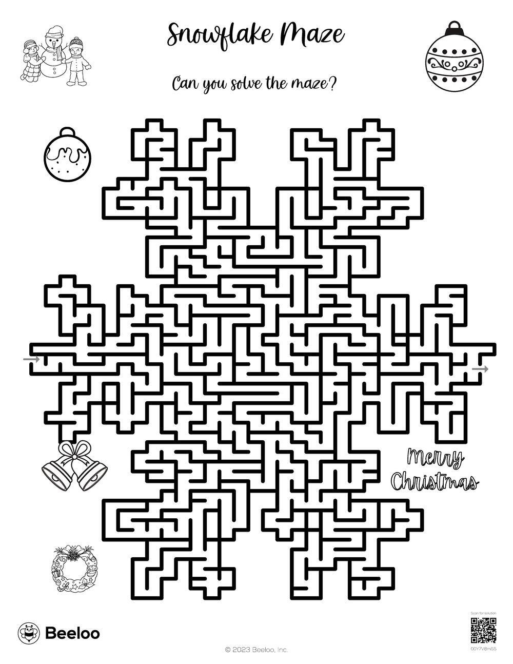 Christmas-Themed Mazes • Beeloo Printable Crafts And Activities inside Christmas Maze Worksheet