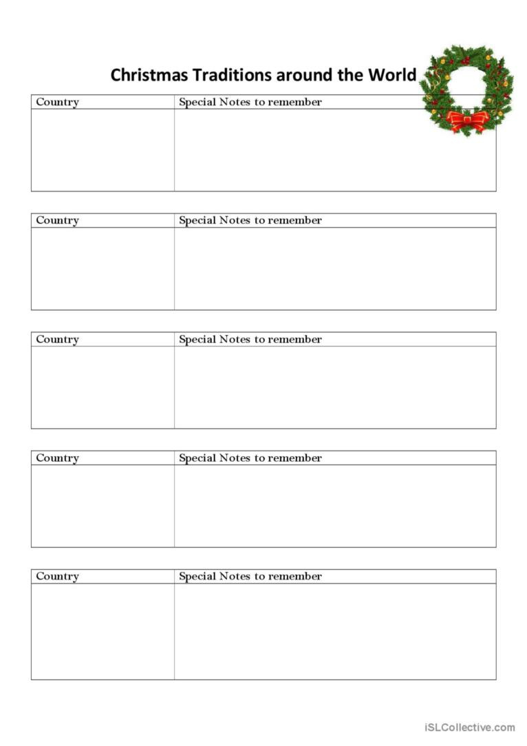 Christmas Traditions Around The Worl…: English Esl Worksheets Pdf for Christmas Traditions Around The World Worksheets