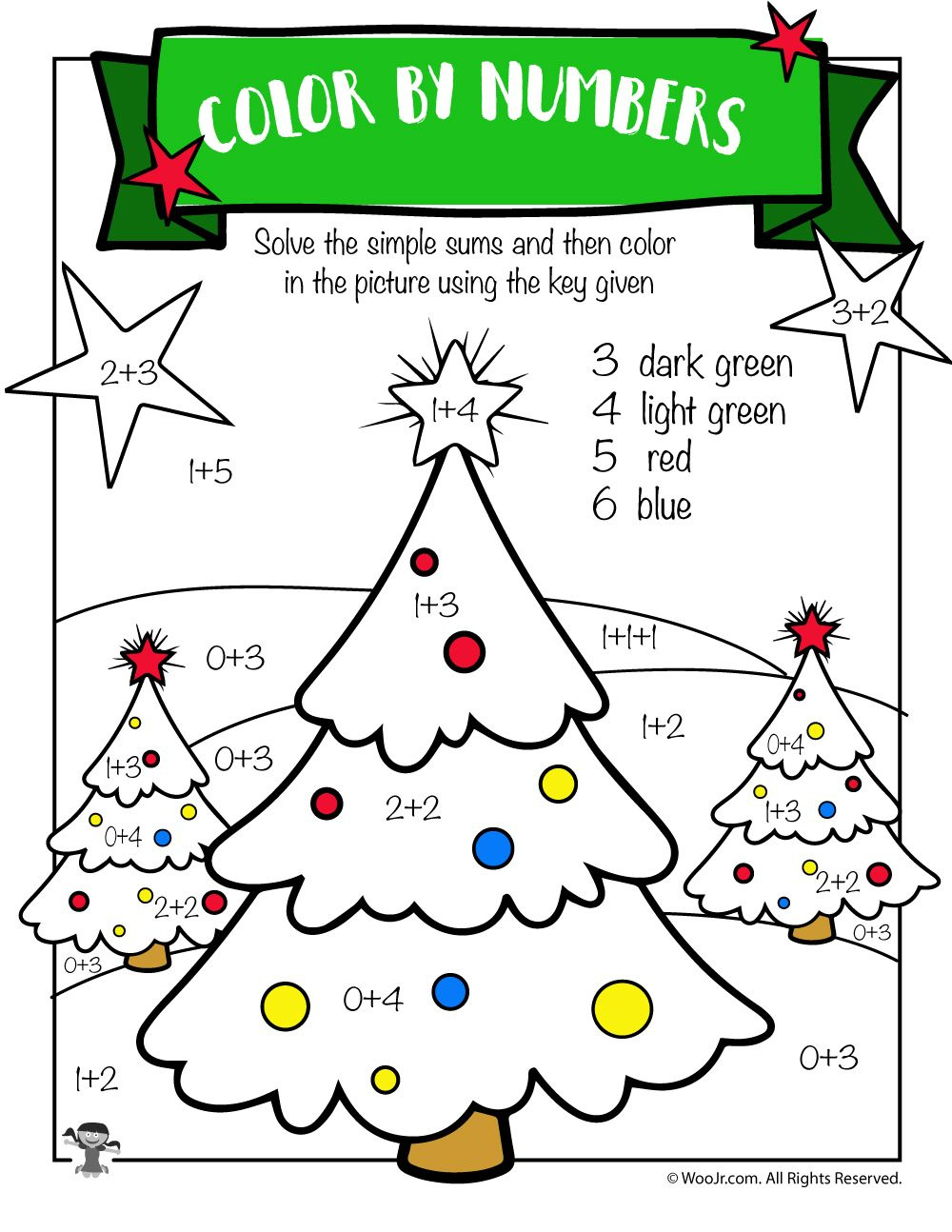 Christmas Tree Math Addition Worksheet | Woo! Jr. Kids Activities within Christmas Tree Math Worksheets