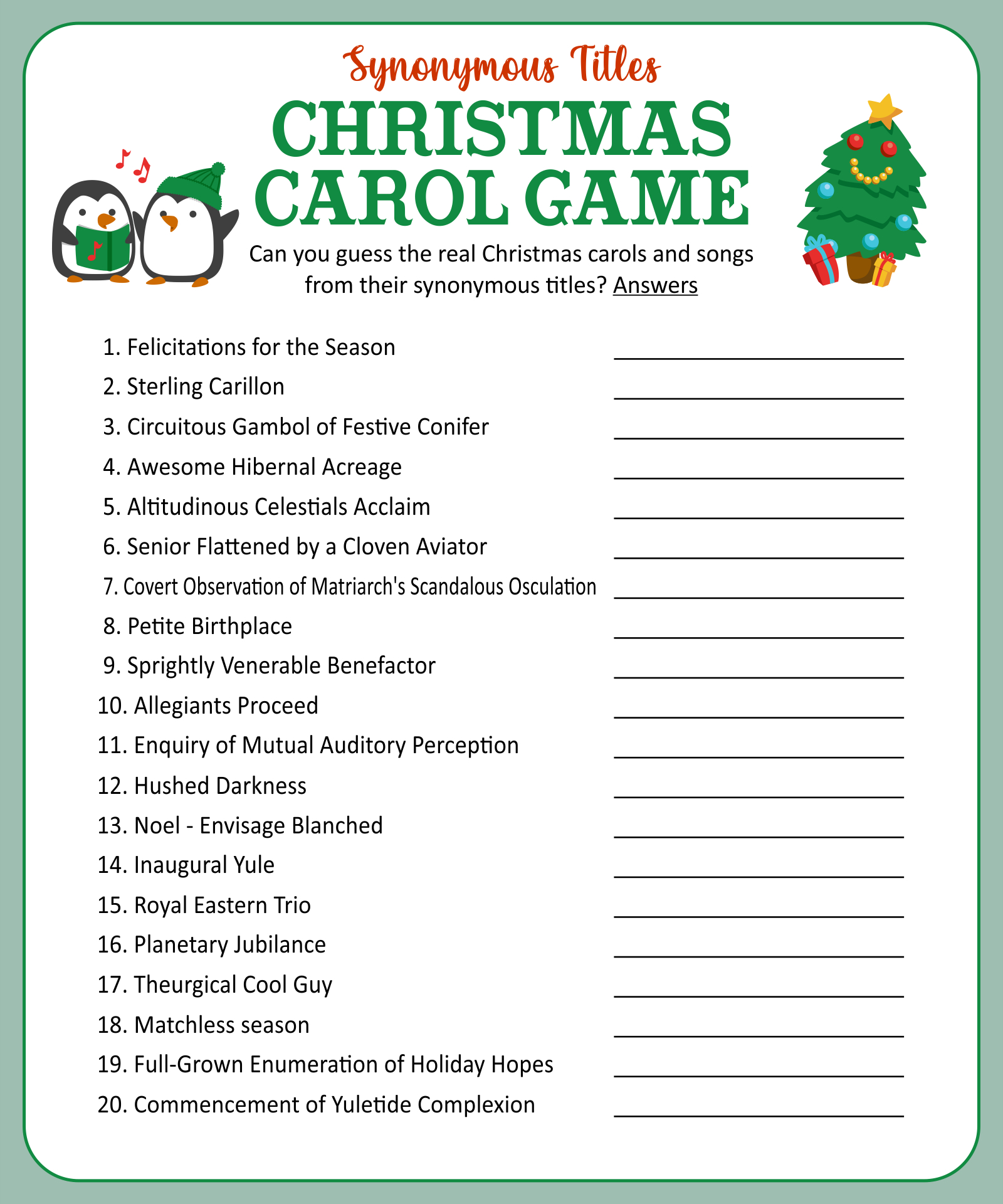 Christmas Trivia Questions - 15 Free Pdf Printables | Printablee for Christmas Carol Trivia Worksheet