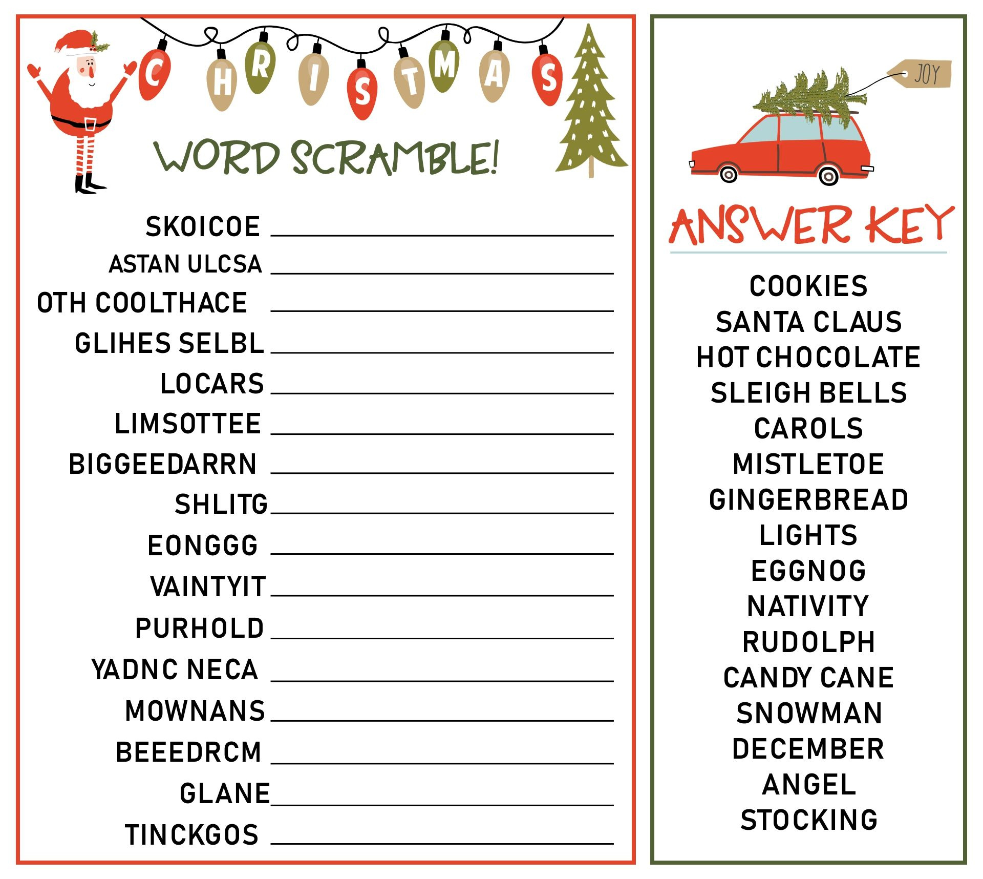 Christmas Word Scramble Game - 15 Free Pdf Printables | Printablee regarding Christmas Word Scramble Worksheet