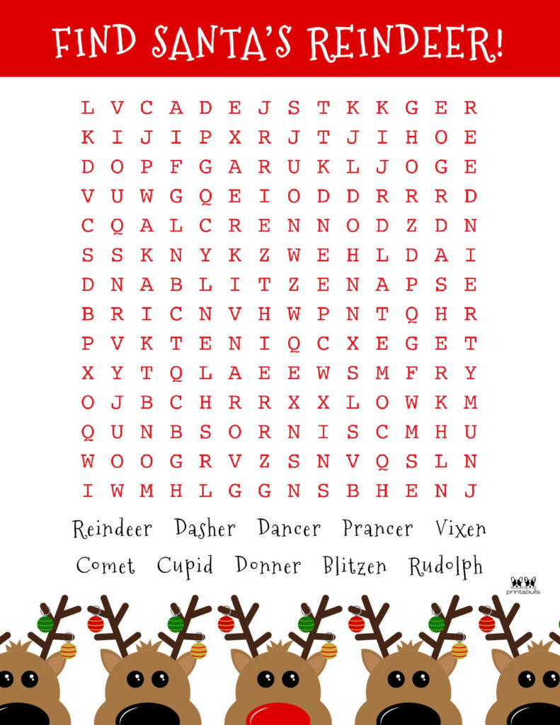 Christmas Word Searches - 25 Free Printables | Printabulls intended for Christmas Word Search Worksheets