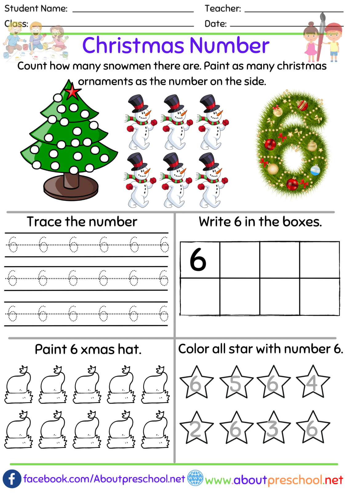 Christmas Worksheets Archives - Page 2 Of 6 - About Preschool within Christmas Number Worksheets For Preschoolers