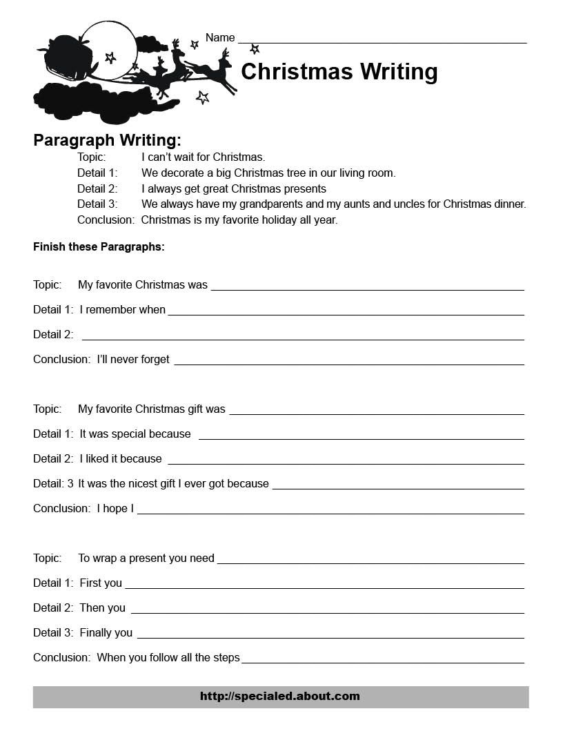 Christmas Writing Activities intended for Christmas Worksheets For Middle School