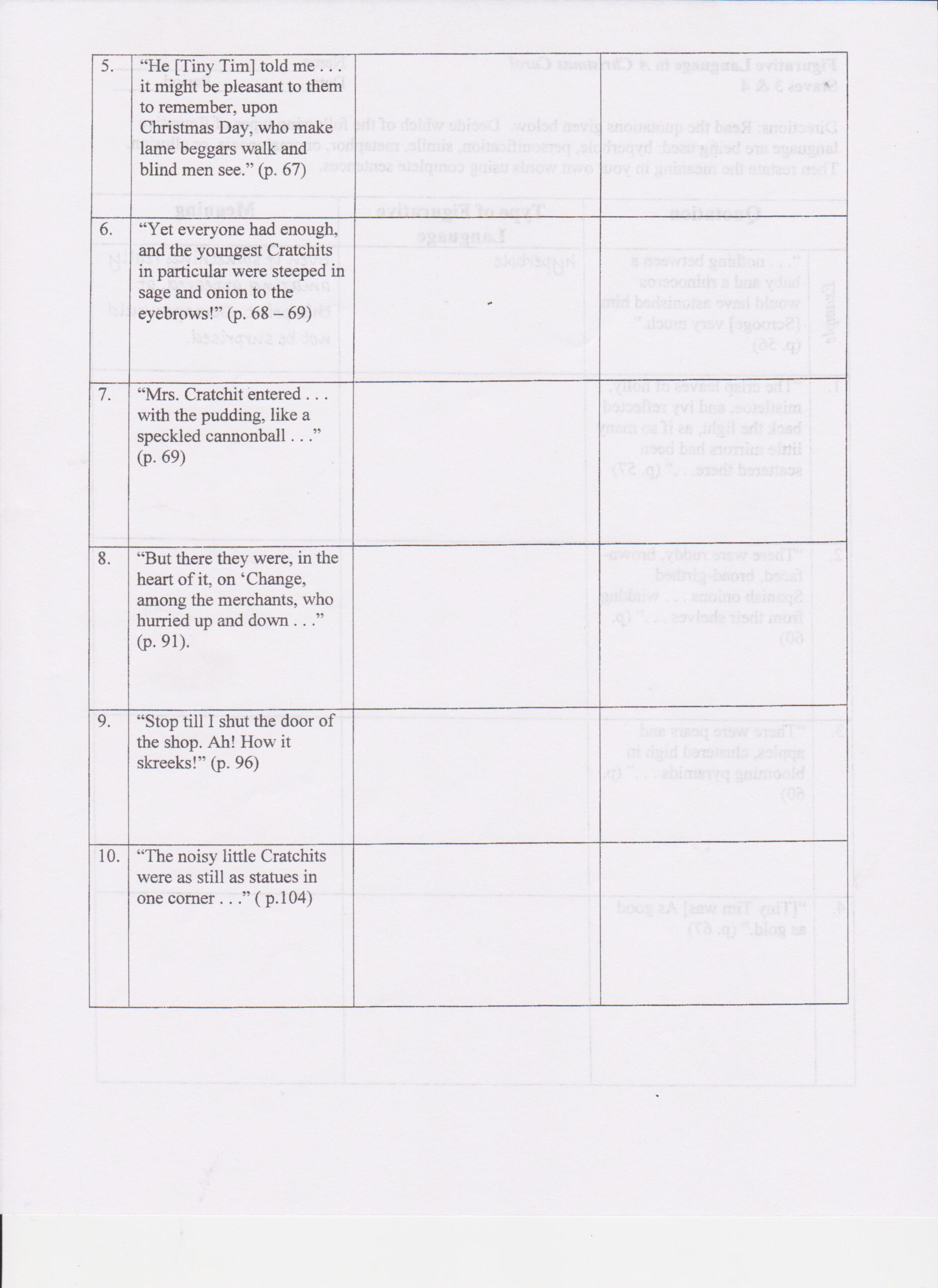 December - Let Us Dare To Read, Think, Write And Speak. -John Adams regarding A Christmas Carol Figurative Language Worksheet