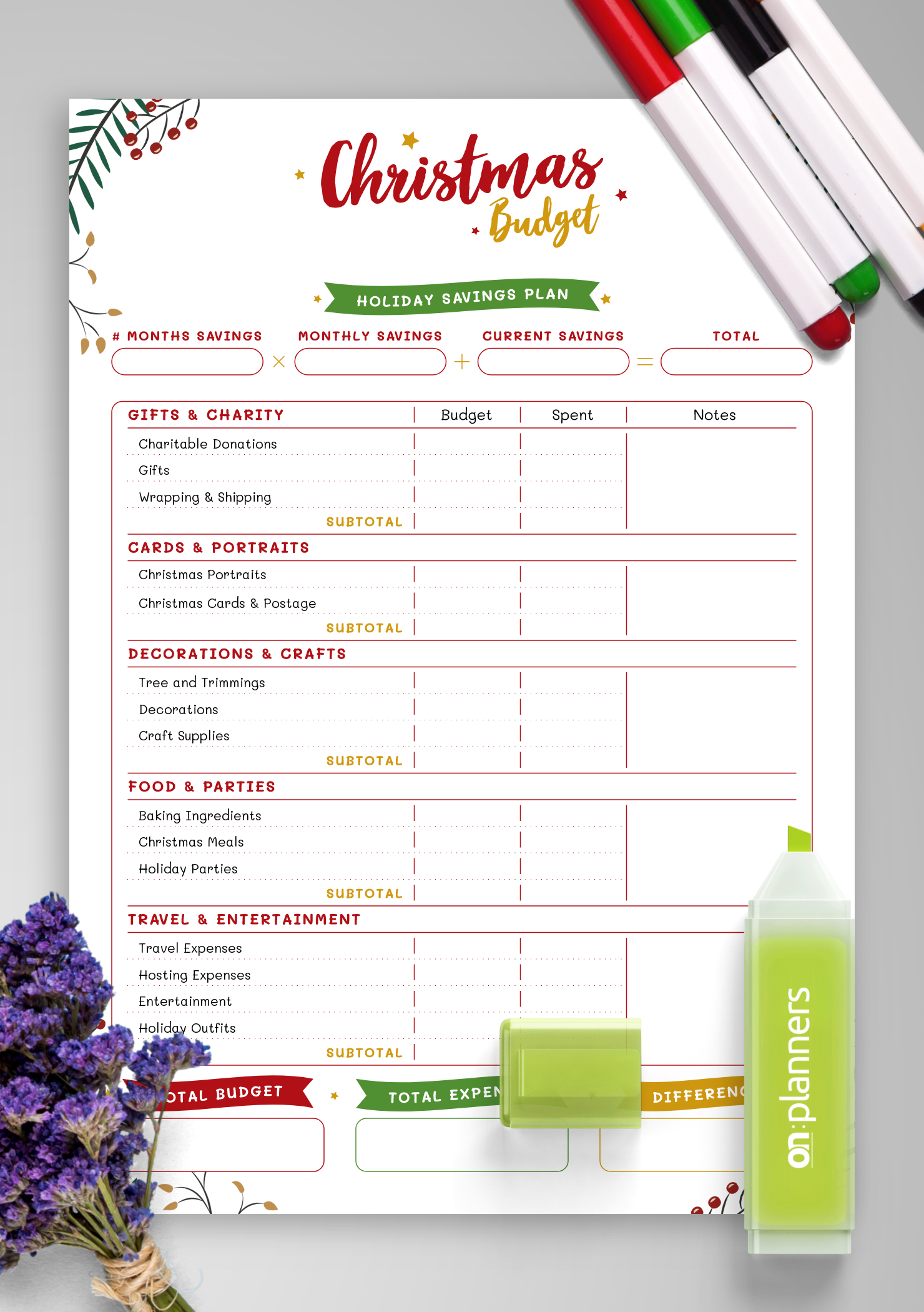 Download Printable Christmas Style - Christmas Budget Pdf for Christmas Budget Worksheet