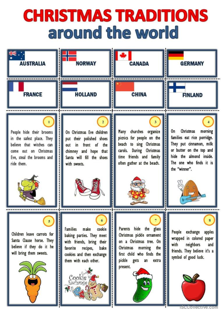 English Esl Worksheets, Activities For Distance Learning And in Christmas Traditions Worksheet