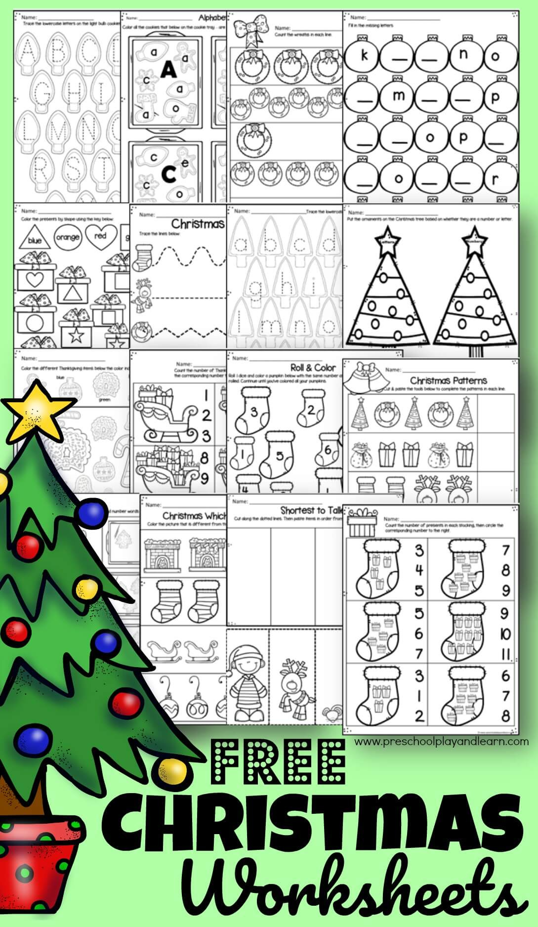 🎄 Free Printable Christmas Worksheets For Preschool for Christmas Worksheets For Preschool Free