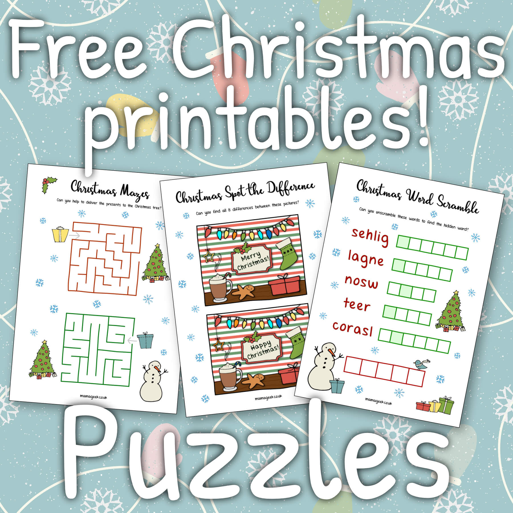 Free Christmas Printables – Puzzles | Mama Geek with Christmas Worksheet Puzzles