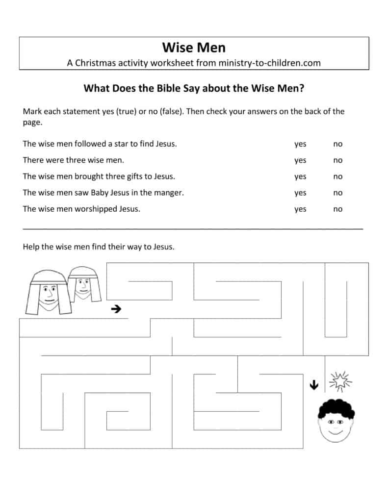 Free Christmas Worksheets For Kids (Free Printable Activity Sheets) intended for Bible Christmas Worksheets