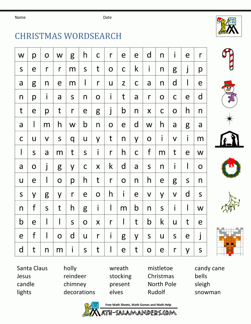 Free Christmas Worksheets For Kids with regard to Christmas Worksheets For Sixth Graders