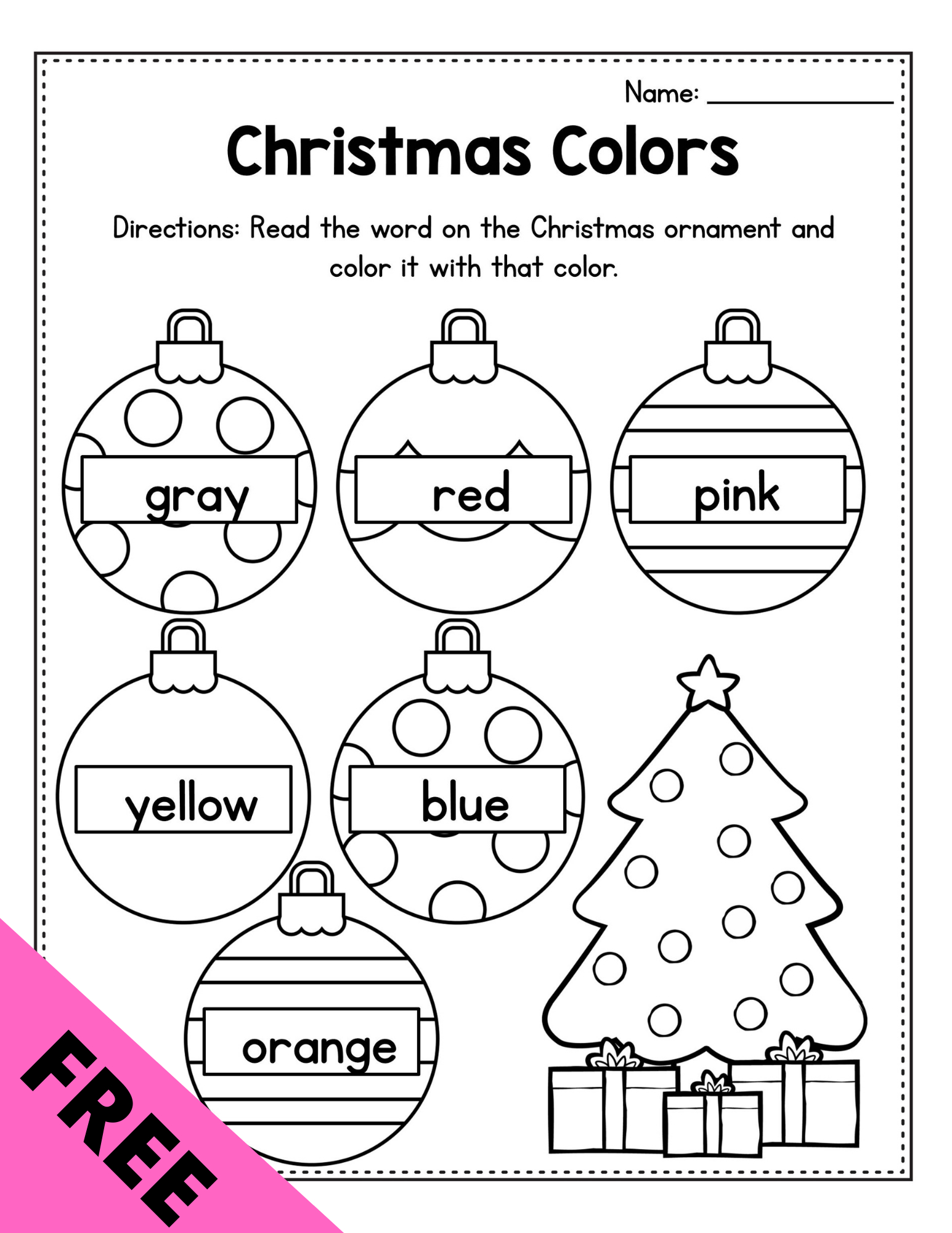 Free Preschool Activities Printable Free Preschool Colors Printables in Christmas Prek Worksheets