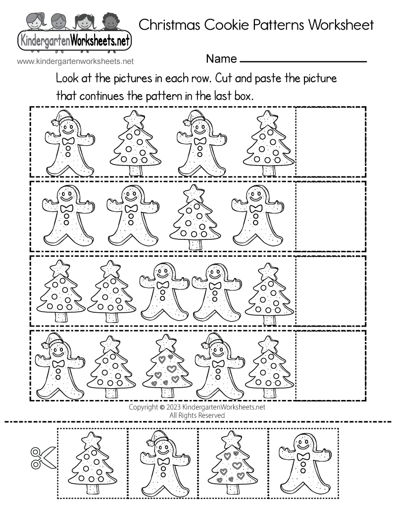 Free Printable Christmas Cookie Patterns Worksheet with regard to Christmas Cookies Worksheet