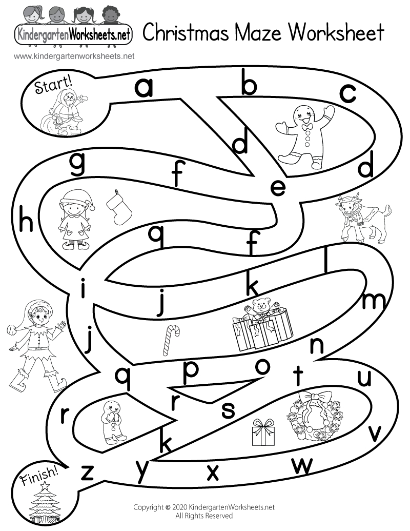 Free Printable Christmas Maze Worksheet for Christmas Maze Worksheet