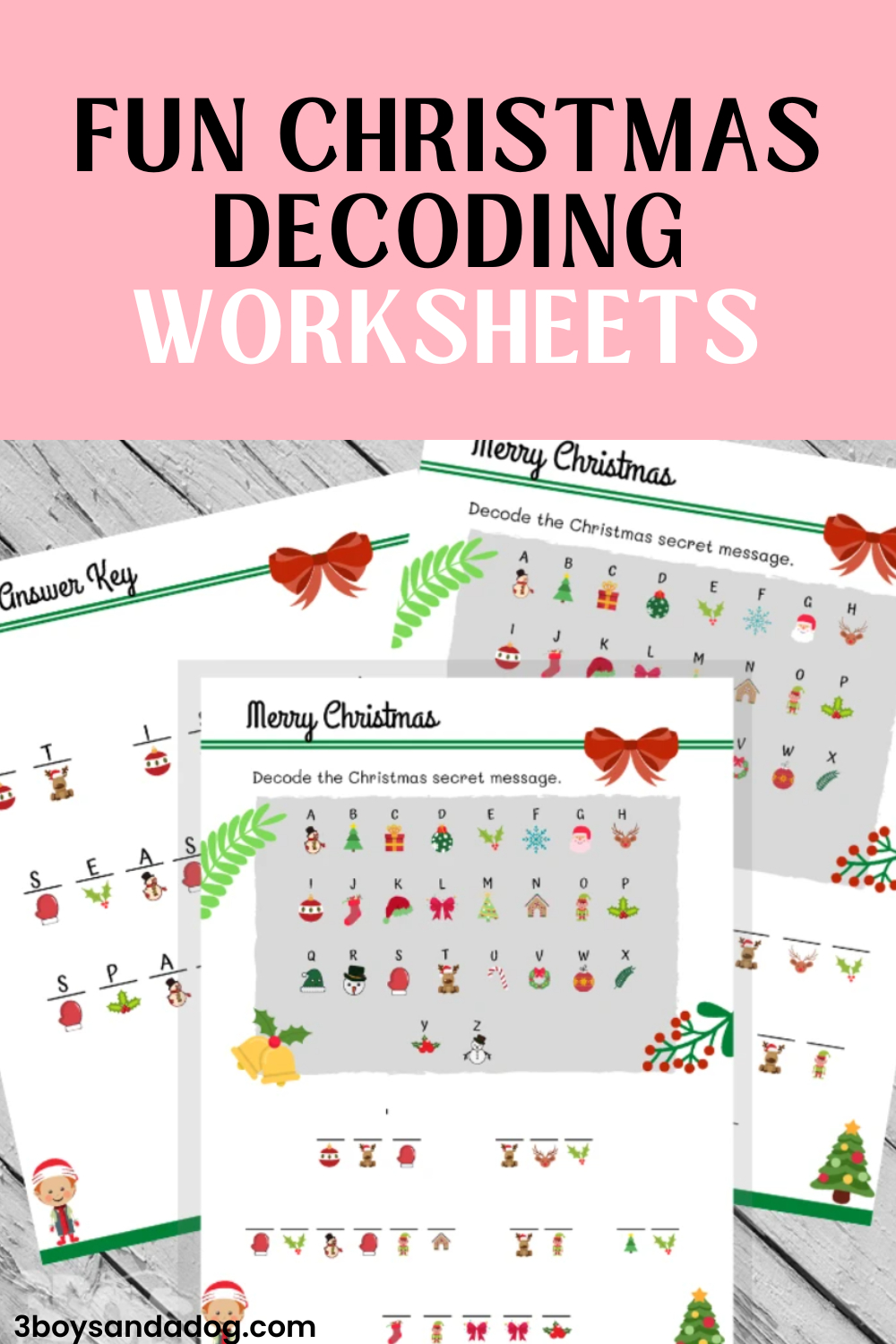 Fun Christmas Decoding Worksheets intended for Christmas Decoding Worksheets