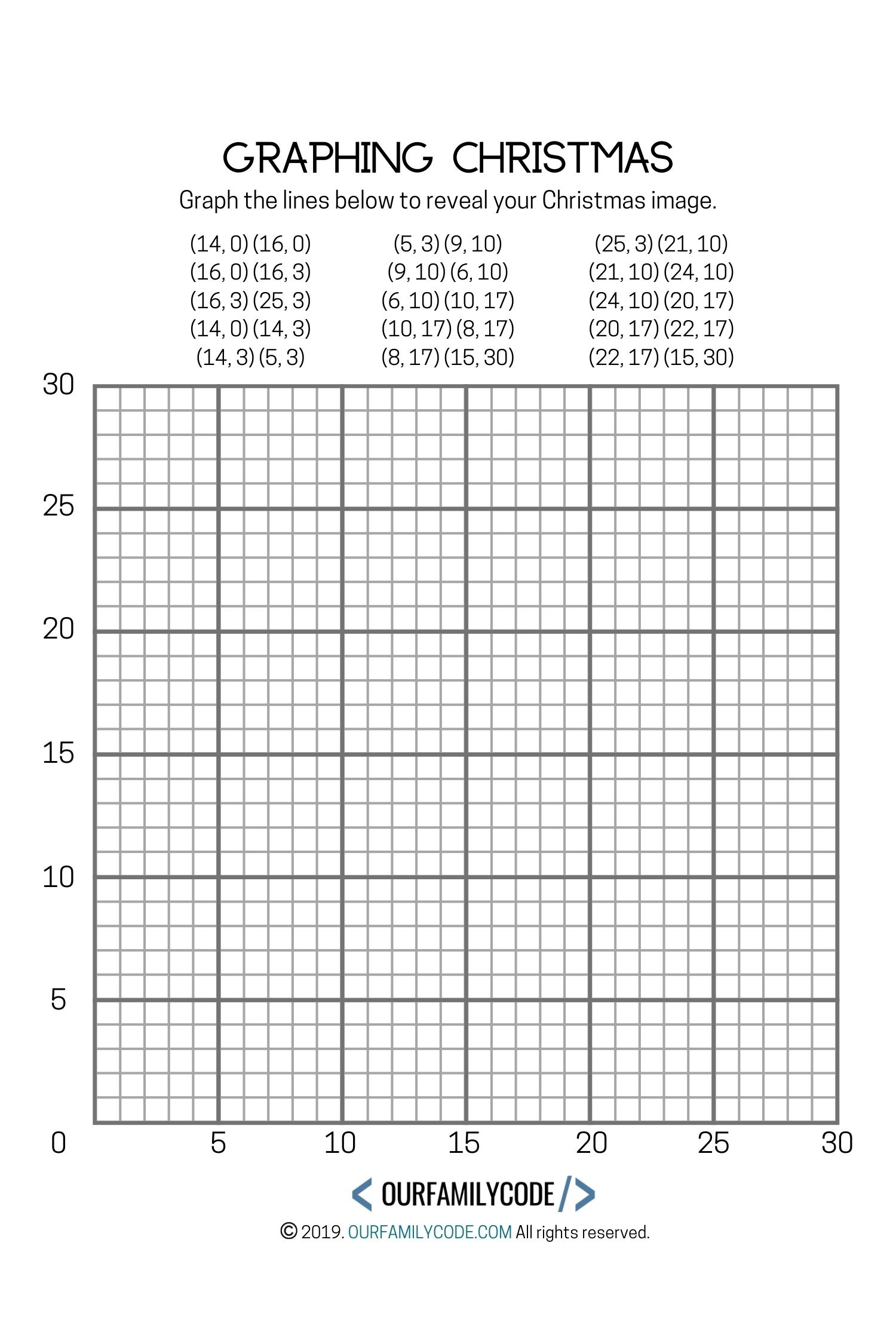 Graphing Christmas Coordinates Math Art Activity - Our Family Code in Christmas Coordinate Graphing Worksheets