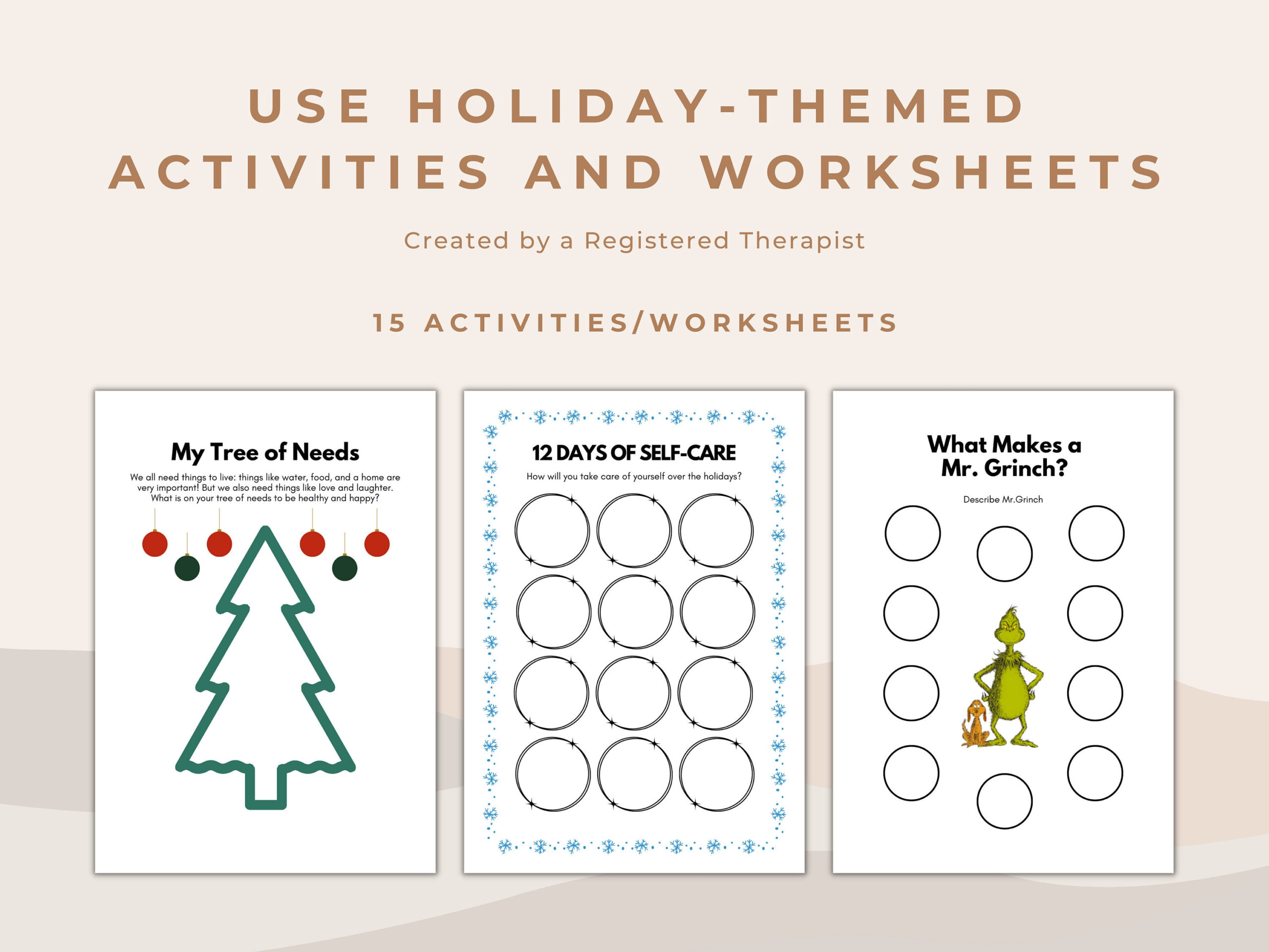 Holiday Christmas Mental Health Activities For Kids And Teens throughout Christmas Counseling Worksheets