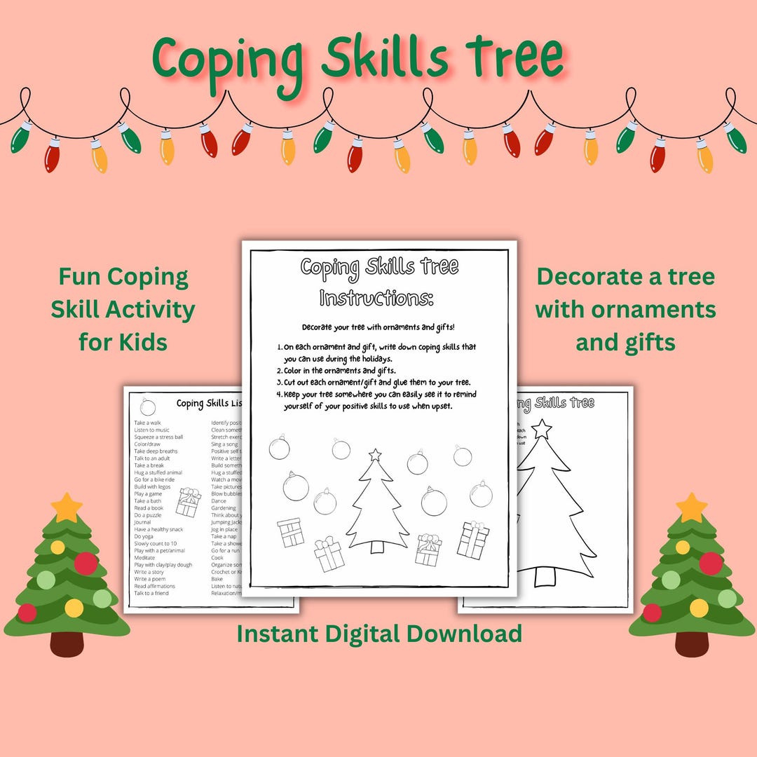 Holiday Print Coping Skills Worksheet Coping Skills Tree Printable with regard to Coping Skills Christmas Counseling Worksheets