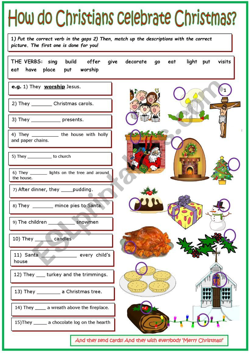 How Do Christians Celebrate Christmas? - Esl Worksheetcunliffe throughout Christmas Christian Worksheets