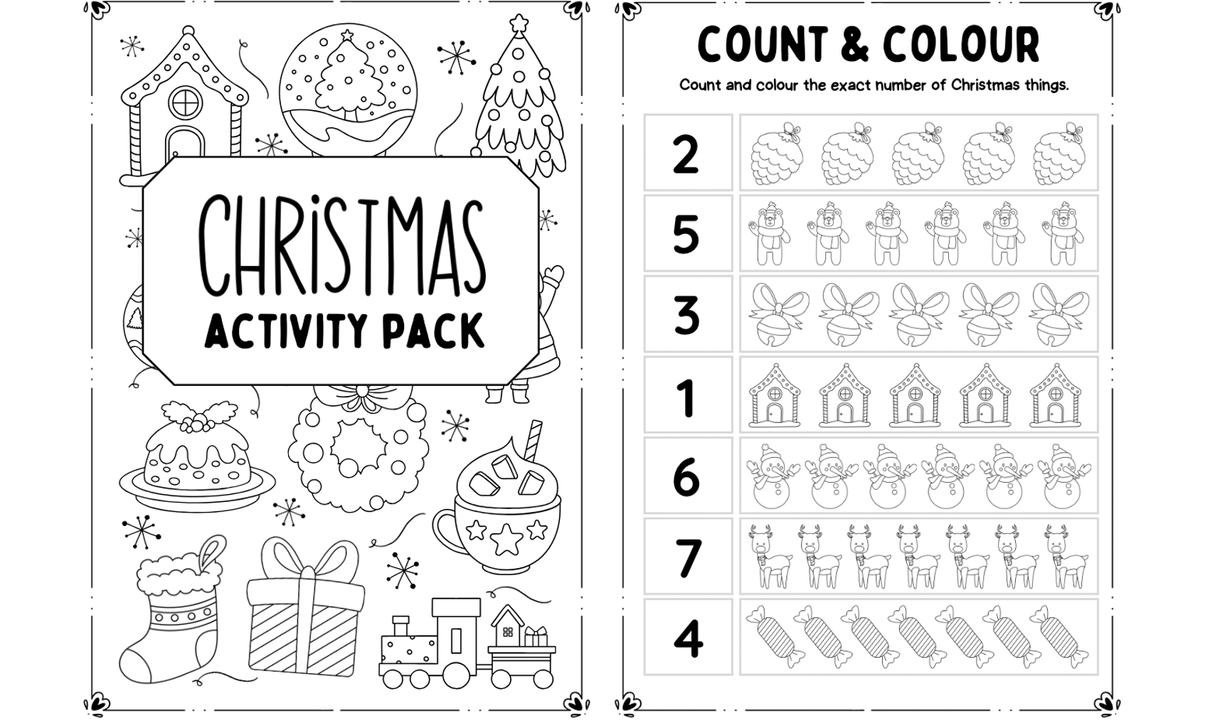 Kids&amp;#039; Christmas Activities: Free Printable Activity Booklet with Free Preschool Christmas Worksheets Printables