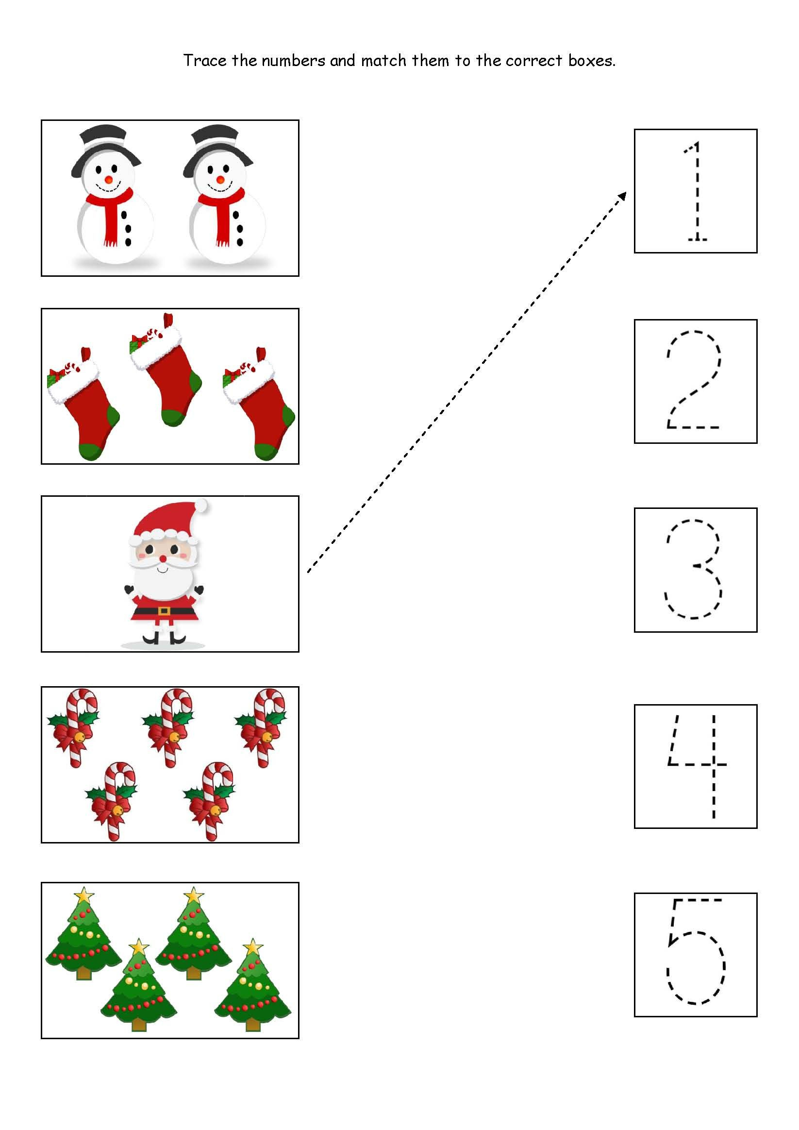 Pin Page in Christmas Matching Worksheets For Preschool